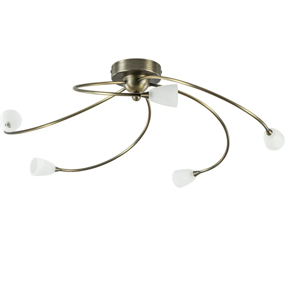 klassieke_plafondlamp_bro_0.webp Best Sale Straluma Klassieke plafondlamp brons met wit gevlamd glas