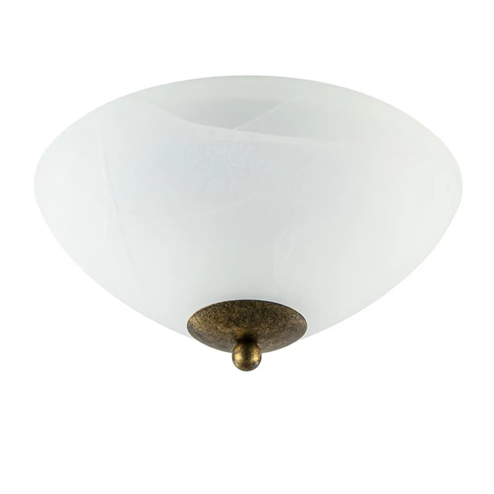 klassieke_plafondlamp_gev_0.webp Clearance Straluma Klassieke plafondlamp gevlamd glas met brons 30 cm