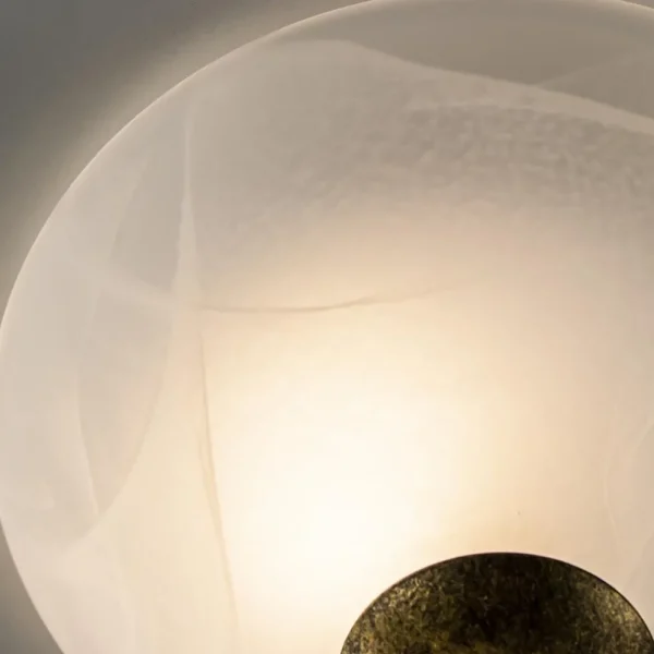 Clearance Straluma Klassieke plafondlamp gevlamd glas met brons 30 cm