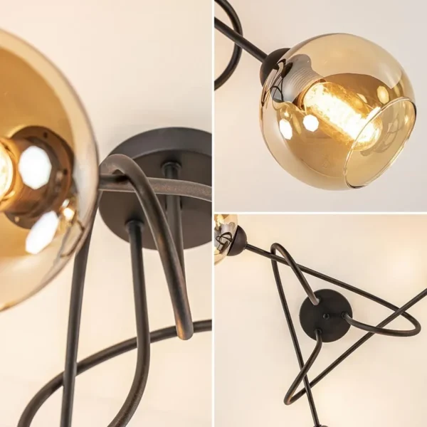 klassieke_plafondlamp_lic_2.webp Discount Straluma Klassieke plafondlamp 3-lichts met amber glas