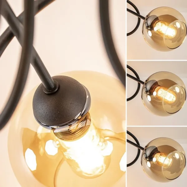 klassieke_plafondlamp_lic_3.webp Discount Straluma Klassieke plafondlamp 3-lichts met amber glas