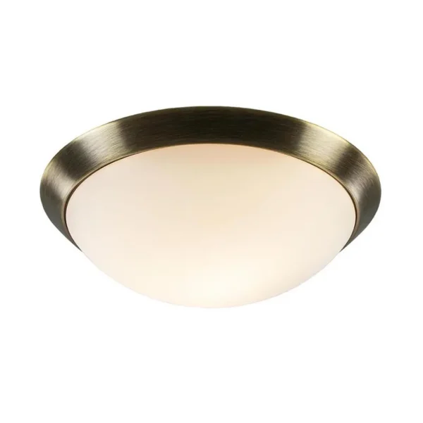 klassieke_plafonnire_bron_1.webp Clearance Straluma Klassieke plafonnière brons met wit glas 30 cm