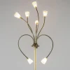Hot Straluma Klassieke vloerlamp brons met wit gevlamd glas en dimbaar LED