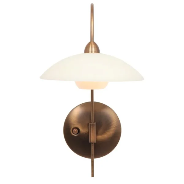 klassieke_wandlamp_brons__2.webp Outlet Straluma Klassieke wandlamp brons met creme glas incl LED