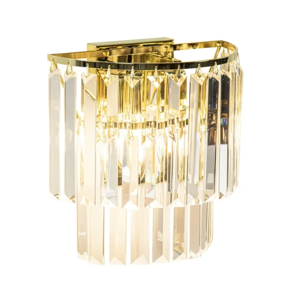 Store Straluma Klassieke wandlamp goud met helder glazen pegels