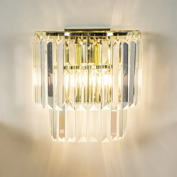 Store Straluma Klassieke wandlamp goud met helder glazen pegels