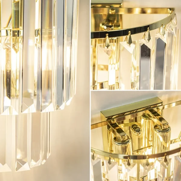 Store Straluma Klassieke wandlamp goud met helder glazen pegels