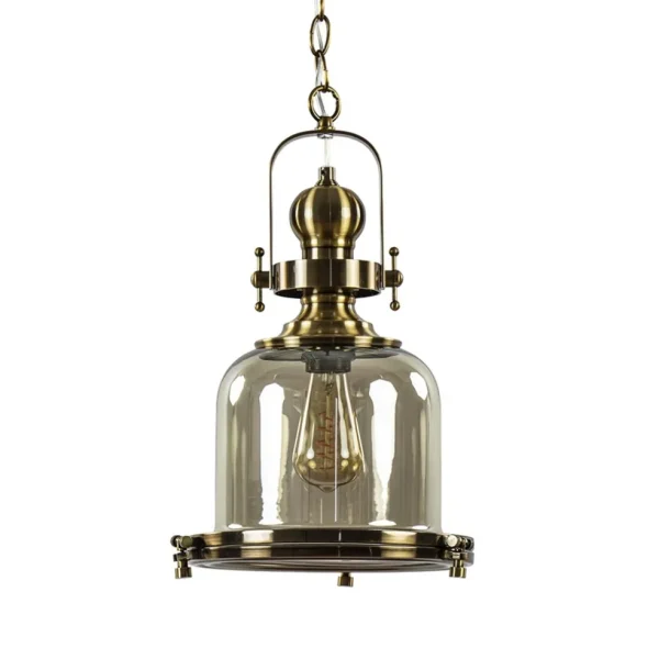 kleine_hanglamp_brons_met_0.webp Discount Straluma Kleine hanglamp brons met amber glas