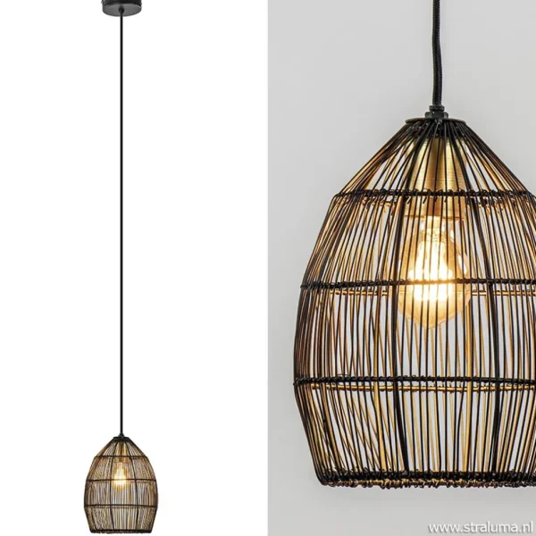 kleine_hanglamp_meya_zwar_1.webp Sale Straluma Kleine hanglamp Meya zwart met goud draad