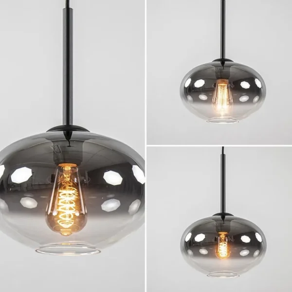 Shop Straluma Kleine hanglamp smoke glas gradient met zwart