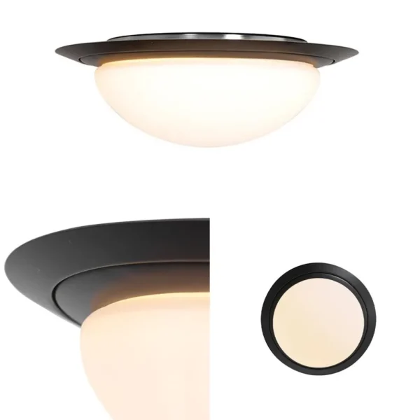 kleine_led_plafondlamp_zw_2.webp Best Sale Straluma Kleine LED plafondlamp zwart met wit glas IP44