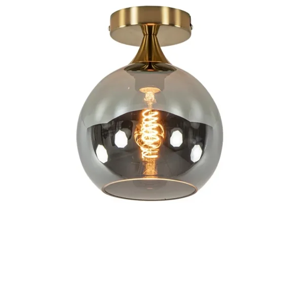 kleine_plafondlamp_goud_m_1.webp Fashion Straluma Kleine plafondlamp goud met smoke glas