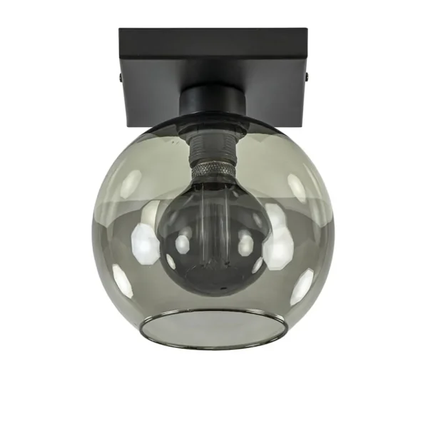 kleine_plafondlamp_zwart__0-1.webp Clearance Straluma Kleine plafondlamp zwart met smoke glas 20 cm