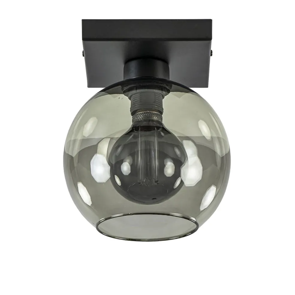 kleine_plafondlamp_zwart__0-1.webp Clearance Straluma Kleine plafondlamp zwart met smoke glas 20 cm