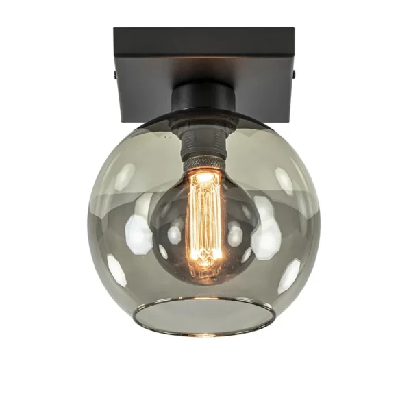 kleine_plafondlamp_zwart__1-1.webp Clearance Straluma Kleine plafondlamp zwart met smoke glas 20 cm