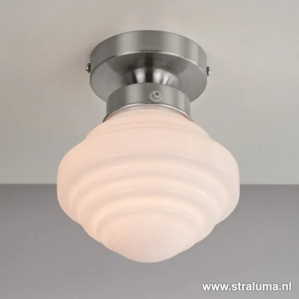 kleine_plafonnire_staal_m_1.webp Cheap Straluma Kleine plafonnière staal met wit glas