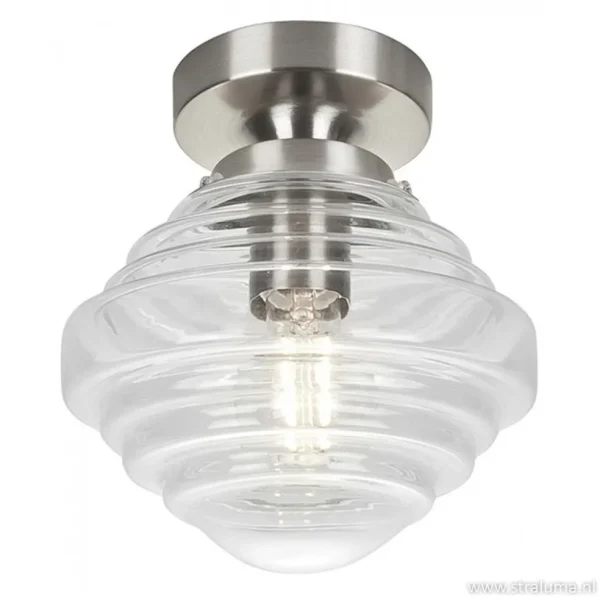 kleine_stalen_plafondlamp_3.webp Online Straluma Kleine stalen plafondlamp glas helder