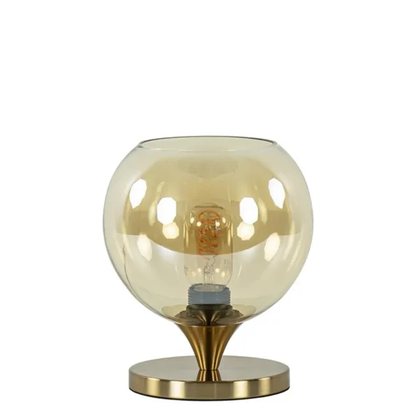 kleine_tafellamp_goud_met_0.webp Online Straluma Kleine tafellamp goud met amber kleurig glas