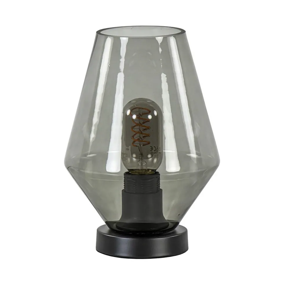kleine_tafellamp_zwart_me_0.webp Hot Straluma Kleine tafellamp zwart met smoke glas