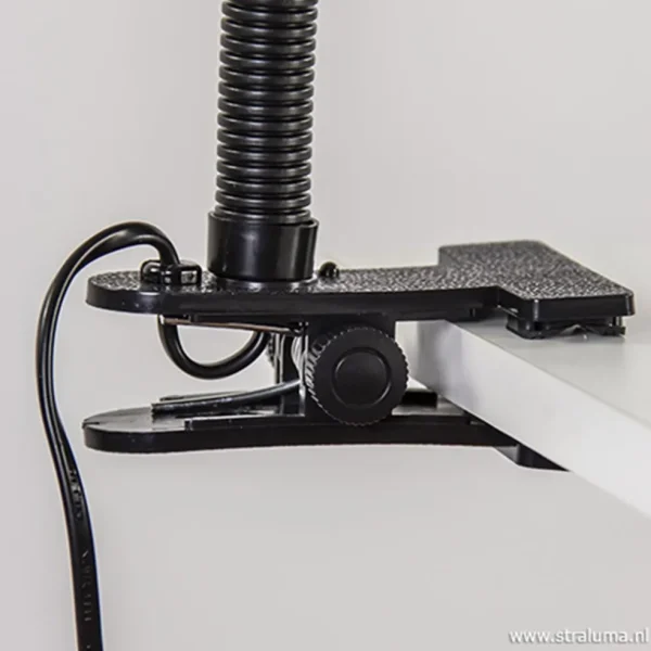 klemplamp_bureautafel_zwa_2.webp Discount Straluma Klemplamp bureau/tafel zwart zilvergrijs