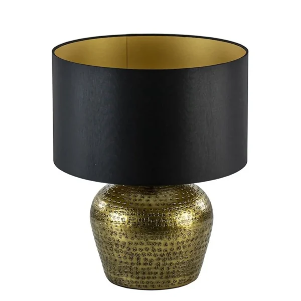 lampenkap_zwartgoud_cilin_3.webp Store Straluma Lampenkap zwart/goud cilinder met gouden binnenzijde, hoogte 20cm, Ø 35cm, warm omgeslagen