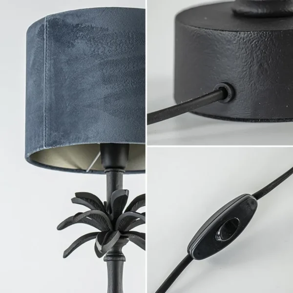 New Straluma L&L lampvoet Armata mat zwarte palmboom
