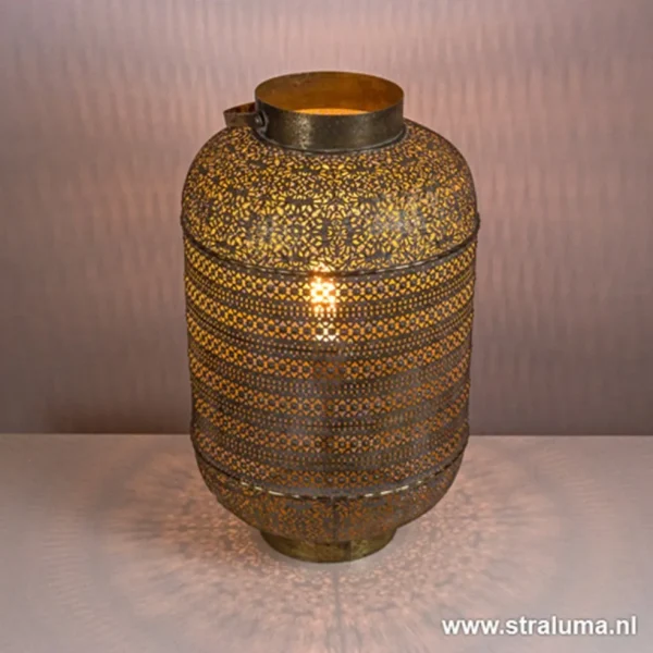 lampl_tafellamp_udupi_bru_1.webp Clearance Straluma L&L tafellamp UDUPI bruin-goud Oosters