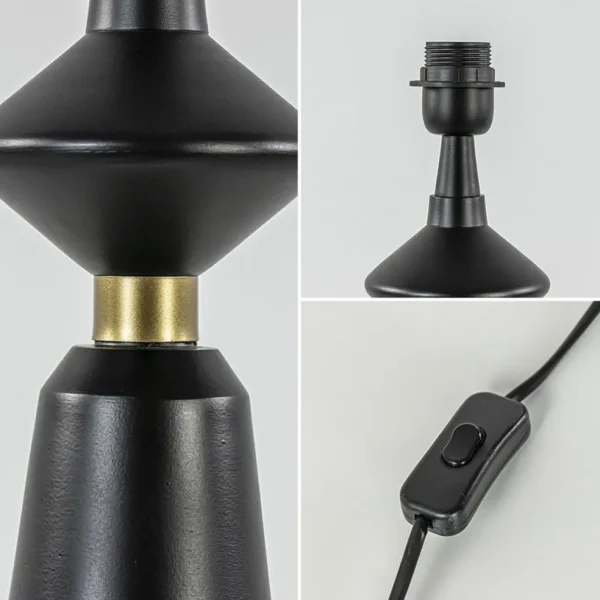 lampvoet_ilvar_zwartmat_g_2.webp Fashion Straluma Lampvoet Ilvar zwart/mat goud z/kap