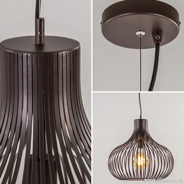 Best Sale Straluma Landelijke draadlamp-hanglamp bruin 48cm