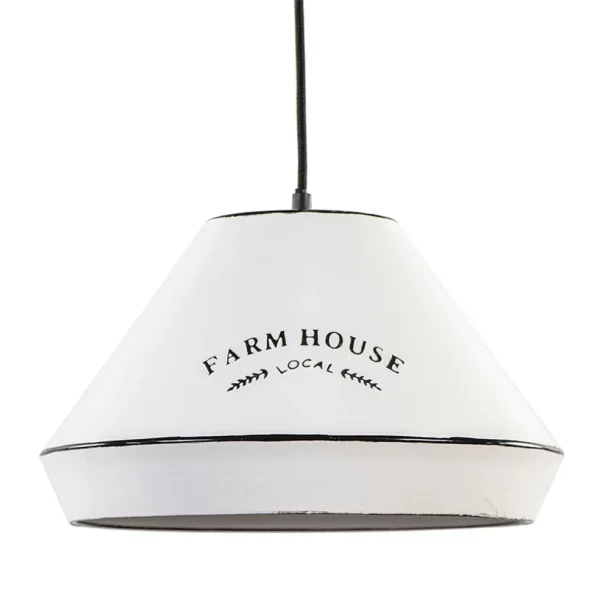 New Straluma Landelijke hanglamp farm house wit met zwart Ø32 cm