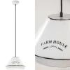 New Straluma Landelijke hanglamp farm house wit met zwart Ø32 cm