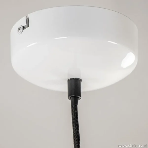 New Straluma Landelijke hanglamp farm house wit met zwart Ø32 cm