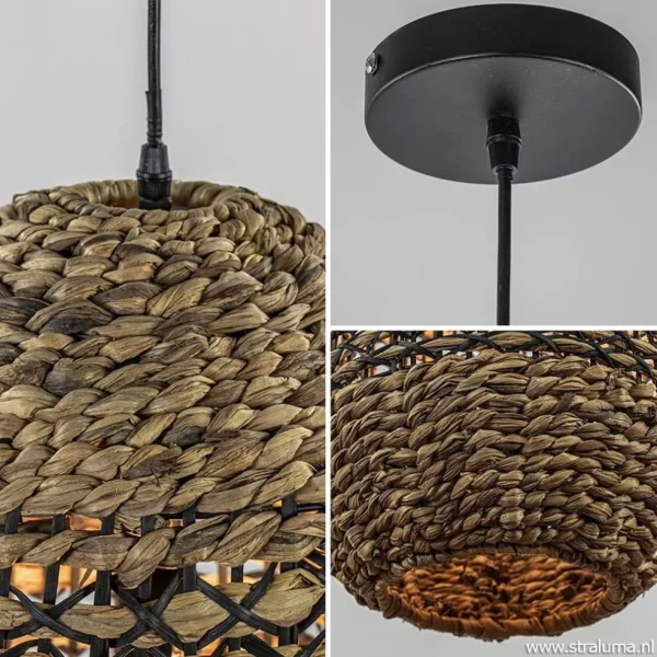 landelijke_hanglamp_tripo_3.webp Best Straluma Landelijke hanglamp Tripoli rotan met zwart