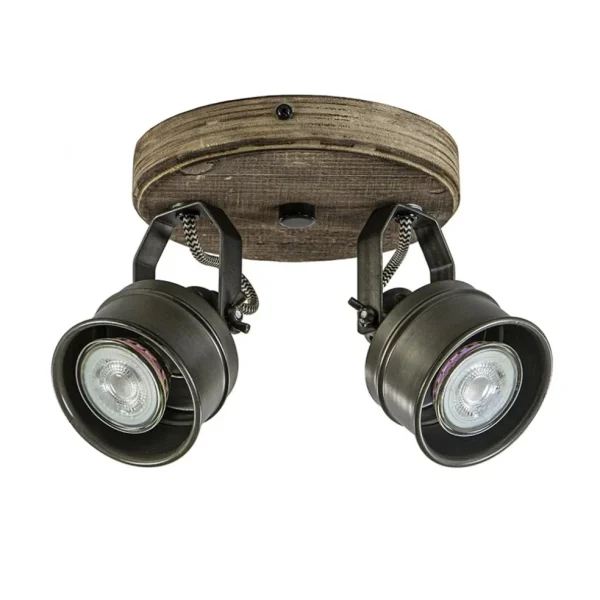 landelijke_lichts_opbouws_0.webp Outlet Straluma Landelijke 2-lichts opbouwspot gun metal met hout