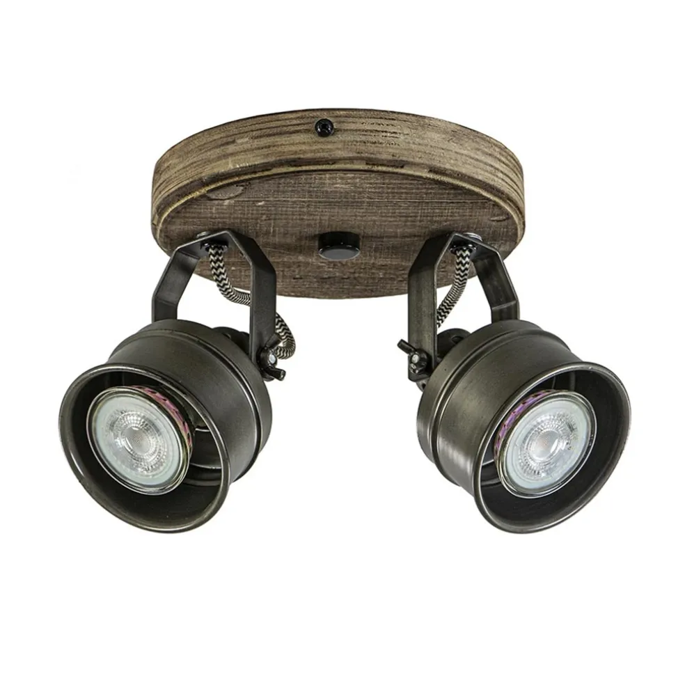 landelijke_lichts_opbouws_0.webp Outlet Straluma Landelijke 2-lichts opbouwspot gun metal met hout