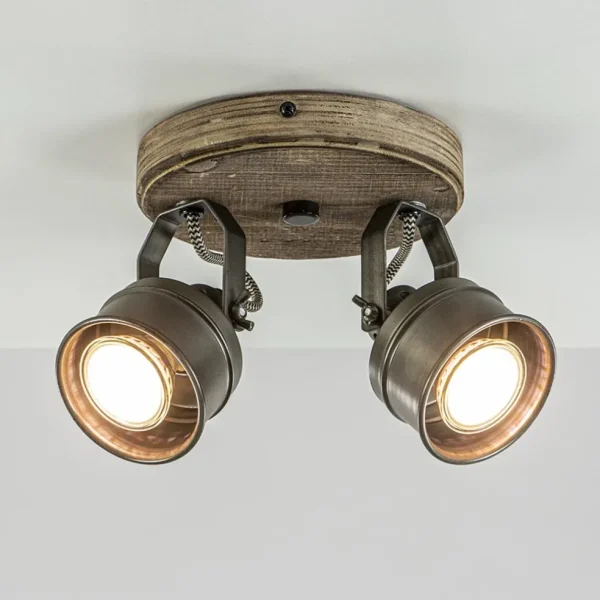 landelijke_lichts_opbouws_1.webp Outlet Straluma Landelijke 2-lichts opbouwspot gun metal met hout