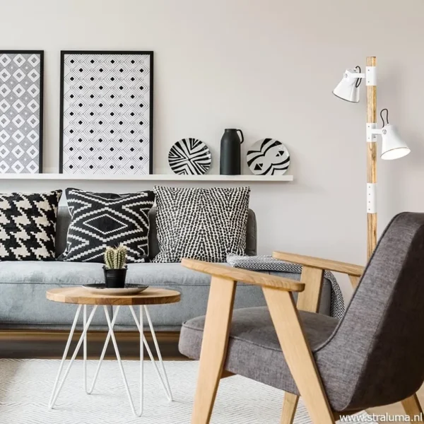 landelijke_lichts_vloerla_4.webp Discount Straluma Landelijke 2-lichts vloerlamp hout met witte kappen