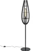 landelijke_vloerlamp_mat__1.webp Best Sale Straluma Landelijke vloerlamp mat zwart met houten kap