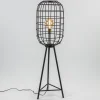Best Straluma Landelijke vloerlamp Toah mat zwart met brons