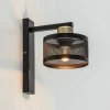 landelijke_wandlamp_zwart_1.webp New Straluma Landelijke wandlamp zwart/goud met ronde kap