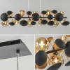 Fashion Straluma Langwerpige hanglamp grijs/goud + amber glas