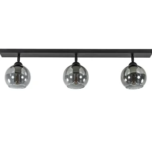 langwerpige_plafondlamp_m_0.webp Best Sale Straluma Langwerpige plafondlamp mat zwart met smoke glazen bollen