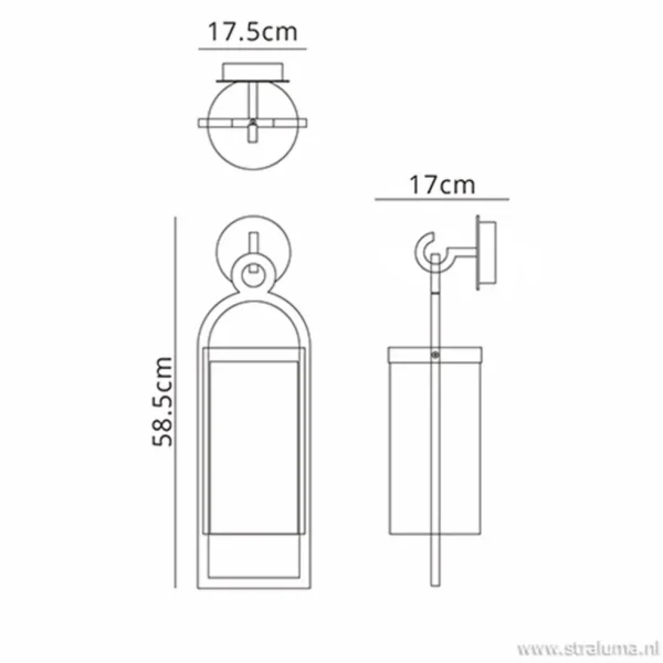Discount Straluma Lantaarn buitenlamp antraciet met glas IP54