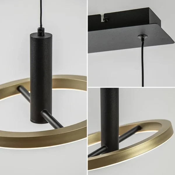 Discount Straluma LED eettafelhanglamp 3-lichts balk zwart/goud dimbaar