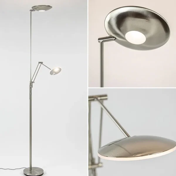 led_uplighter_met_verstel_1.webp Fashion Straluma LED uplighter met verstelbare leesarm nikkel