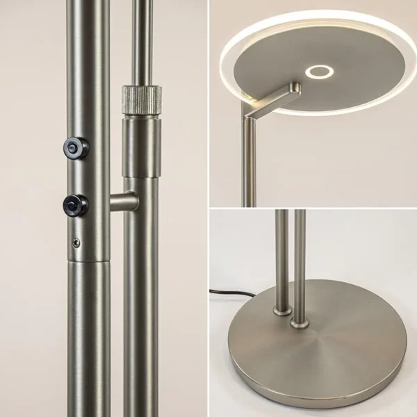 led_vloerlamp_staal_met_u_2.webp Flash Sale Straluma LED vloerlamp staal met uplighter en helder glas