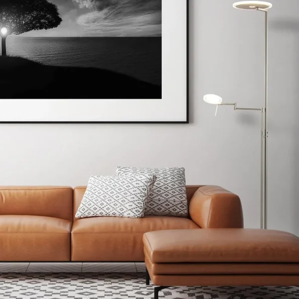 led_vloerlamp_staal_met_u_4.webp Flash Sale Straluma LED vloerlamp staal met uplighter en helder glas