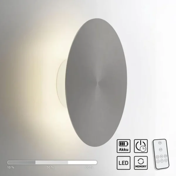led_wandlamp_op_accu_grij_1.webp Discount Straluma LED wandlamp op accu grijs dmbaar