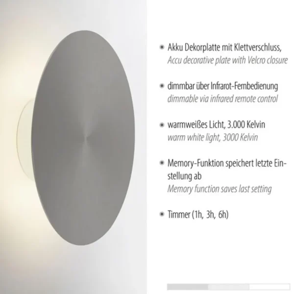 led_wandlamp_op_accu_grij_2.webp Discount Straluma LED wandlamp op accu grijs dmbaar