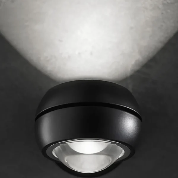 led_wandlamp_updown_nauti_3.webp Discount Straluma LED wandlamp up+down Nautilus Mini zwart verstelbaar